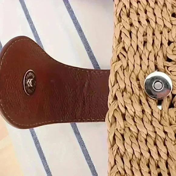 Woven Crossbody Bag, Boho Style Mini Saddle Bag, Retro Buckle - Picture 4 of 7